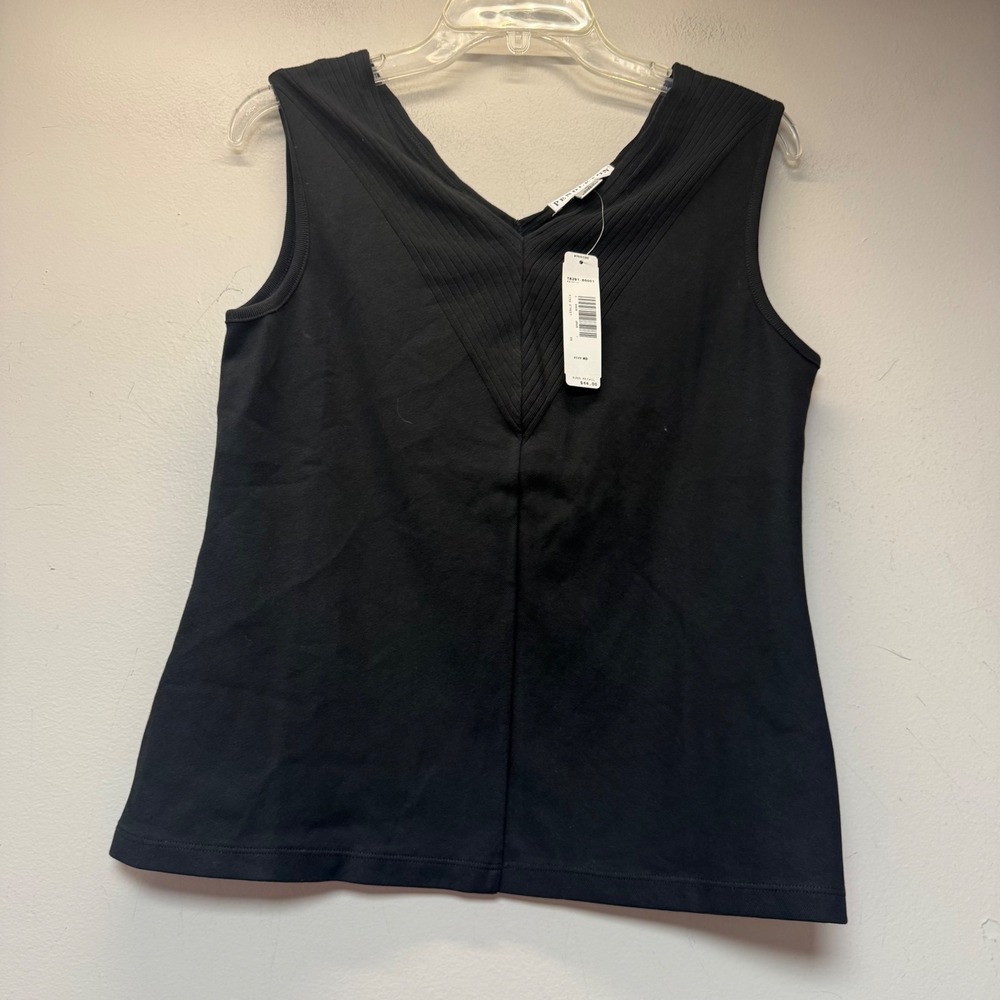 Pendleton Sleeveless Top Womens Medium Black NEW King Street Ribbed V-Neck